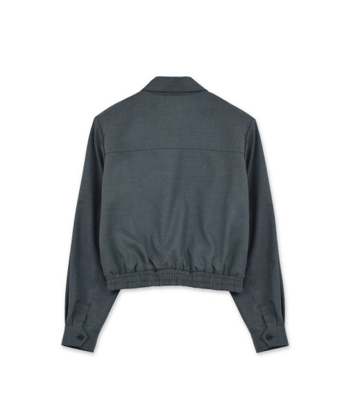 W Wool Blouson, Charcoal