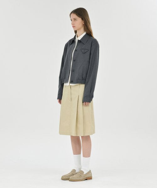 W Wool Blouson, Charcoal