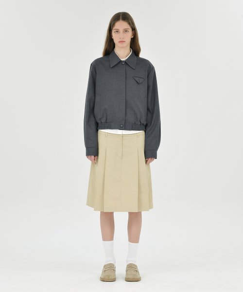 W Wool Blouson, Charcoal