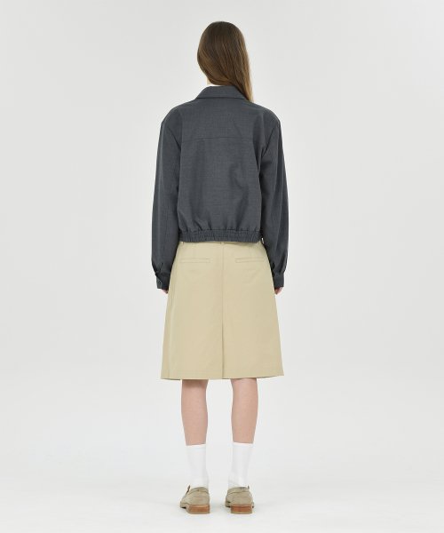 W Wool Blouson, Charcoal
