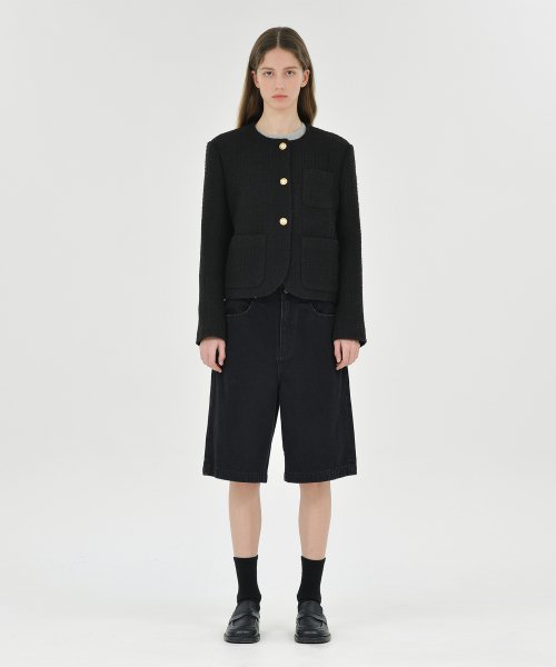 W Tweed Jacket, Black