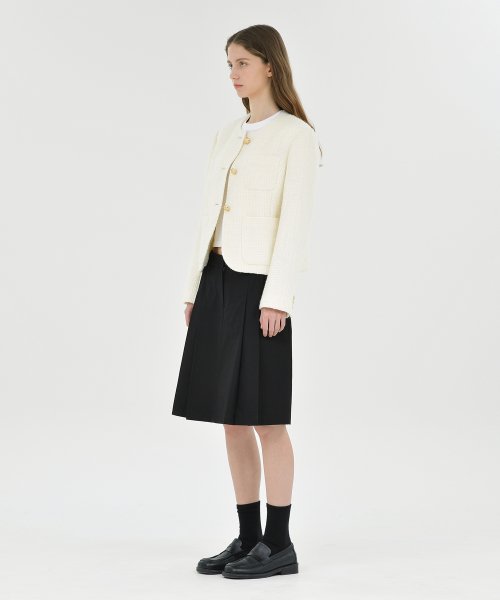 W Tweed Jacket, Ivory