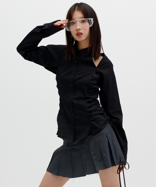 2WAY BOLERO SHIRT [BLACK]