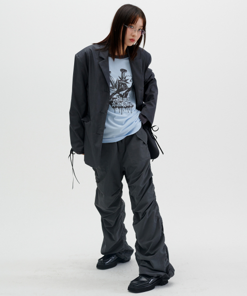 EYELET POINT BLAZER [GREY]