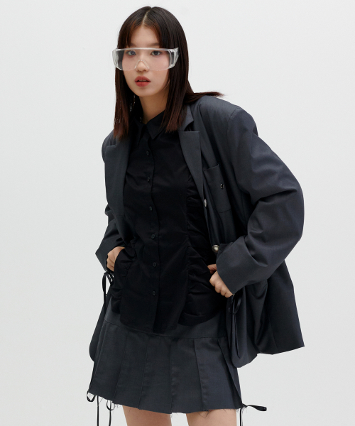 EYELET POINT BLAZER [GREY]