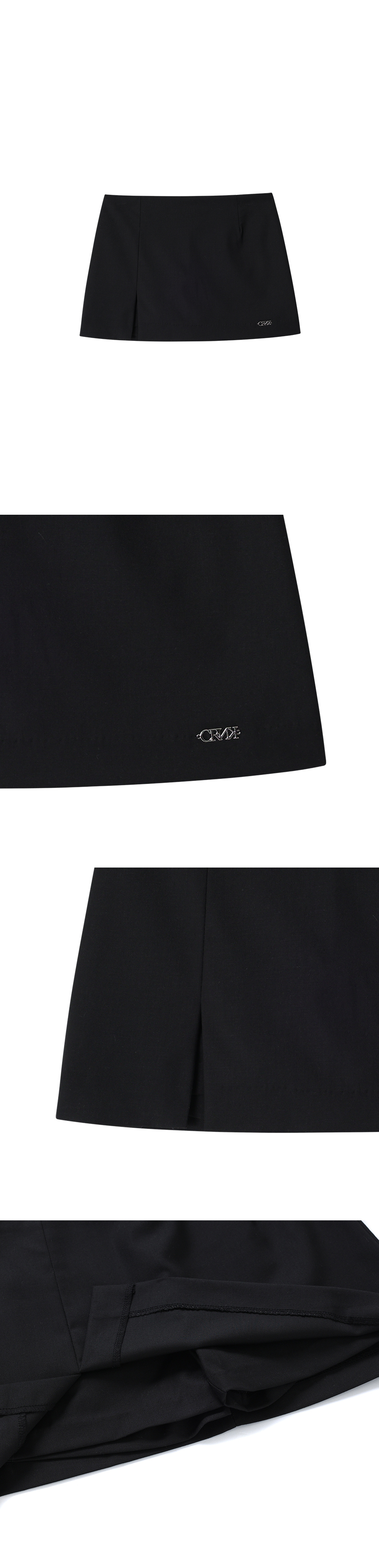 MUSINSA | CRANK Slit micro skirt pants_black