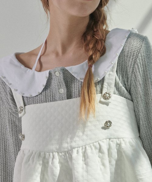 jane crop cardigan (white melange)
