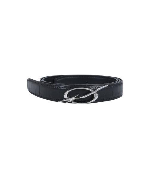 Crocodile Logo Belt - black