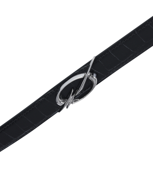 Crocodile Logo Belt - black