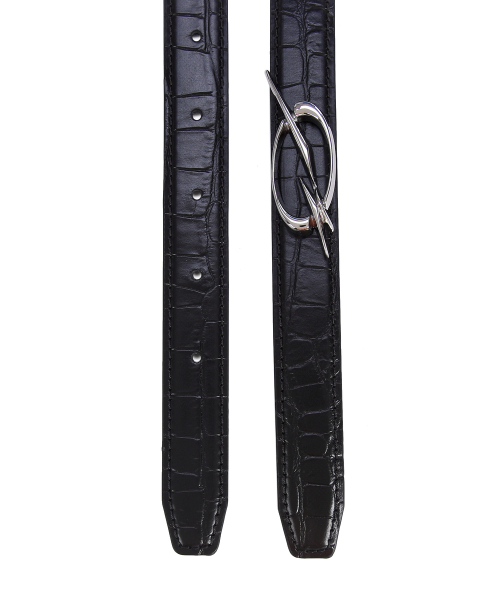 Crocodile Logo Belt - black