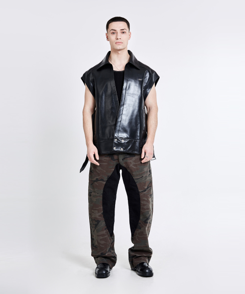 Lining cargo pants - camo black