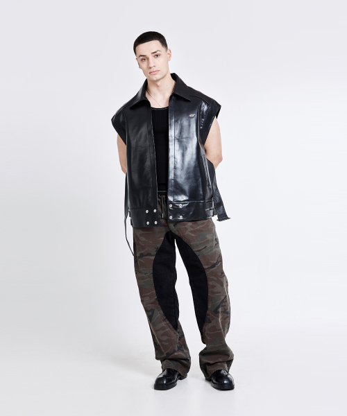 Lining cargo pants - camo black