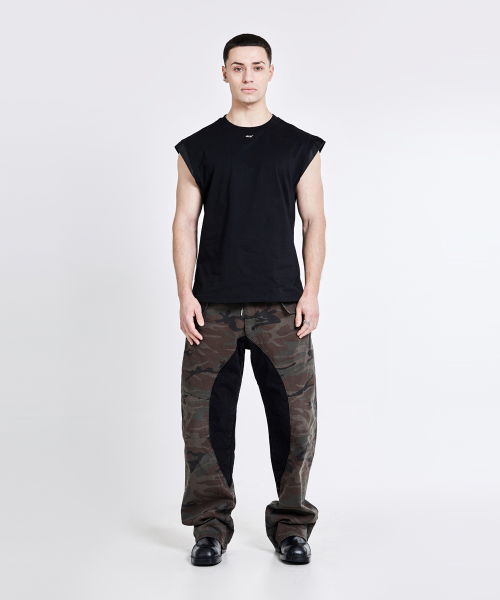 Lining cargo pants - camo black