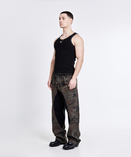 CONTRAST BACK LOGO SLEEVELESS - Black