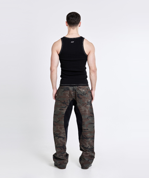 CONTRAST BACK LOGO SLEEVELESS - Black