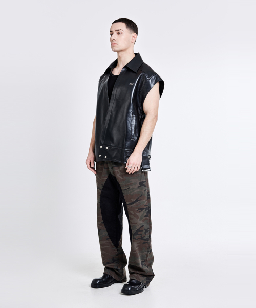 Leather Vest - black