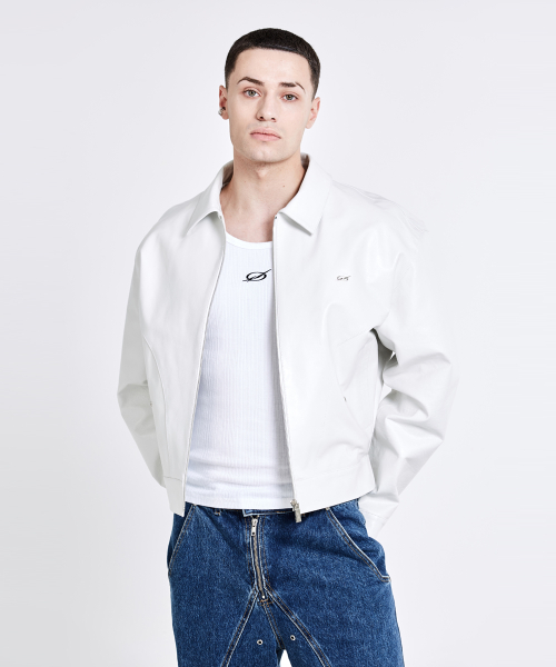 Bulky Leather Jacket - White