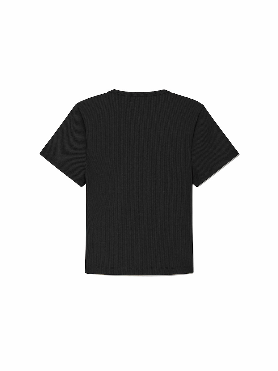 글로니(GLOWNY) G CLASSIC RIB CREW NECK TEE (BLACK) - 사이즈