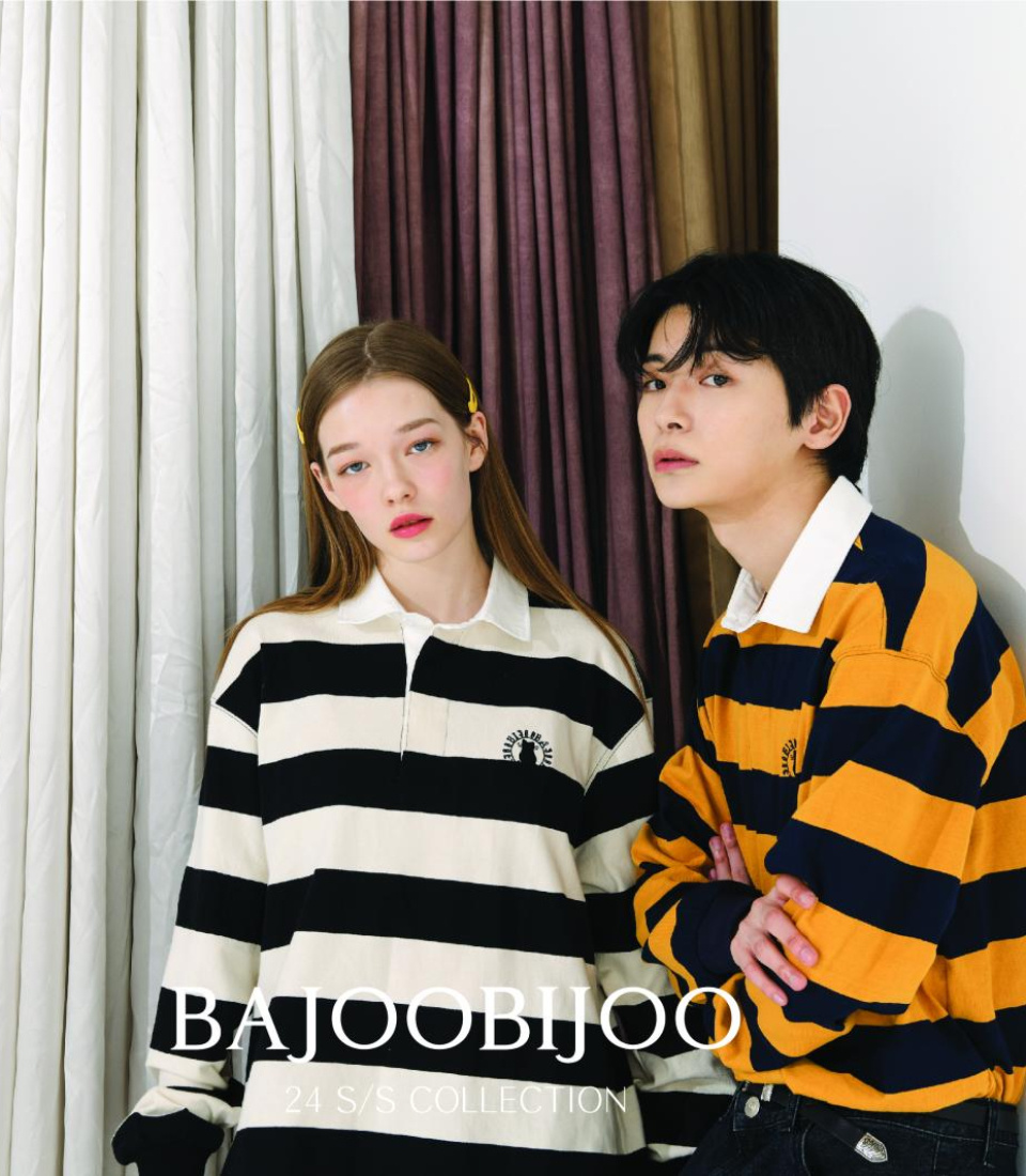 바쥬비쥬(BAJOO BIJOO) CIRCLE EMBROIDERY OVER-FIT RUGBY SHIRT [BLACK] - 사이즈 ...