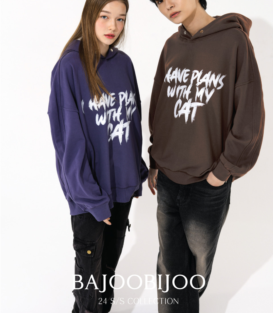 바쥬비쥬(BAJOO BIJOO) BLUR LETTERING OVER-FIT HOODIE [PURPLE] - 사이즈 & 후기 | 무신사