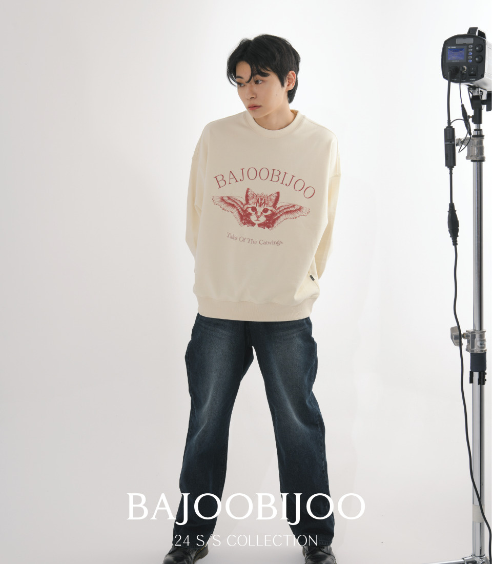 바쥬비쥬(BAJOO BIJOO) ANGELIC CAT OVER-FIT SWEATSHIRT [CREAM] - 사이즈 & 후기 | 무신사