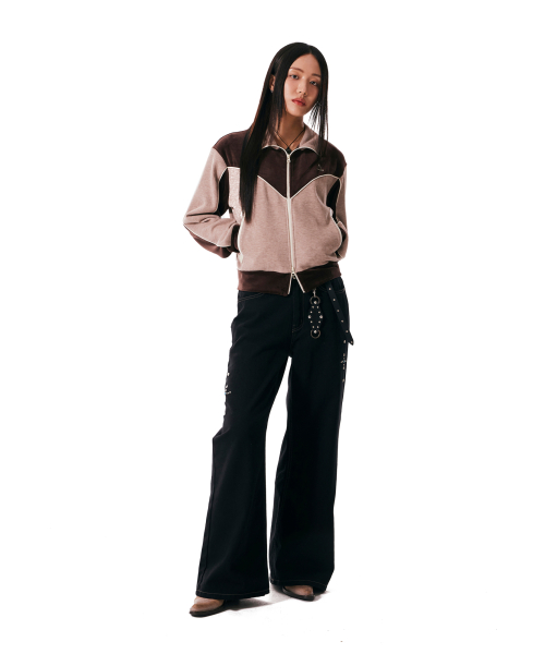 Western Piping Track Jacket (Brown)