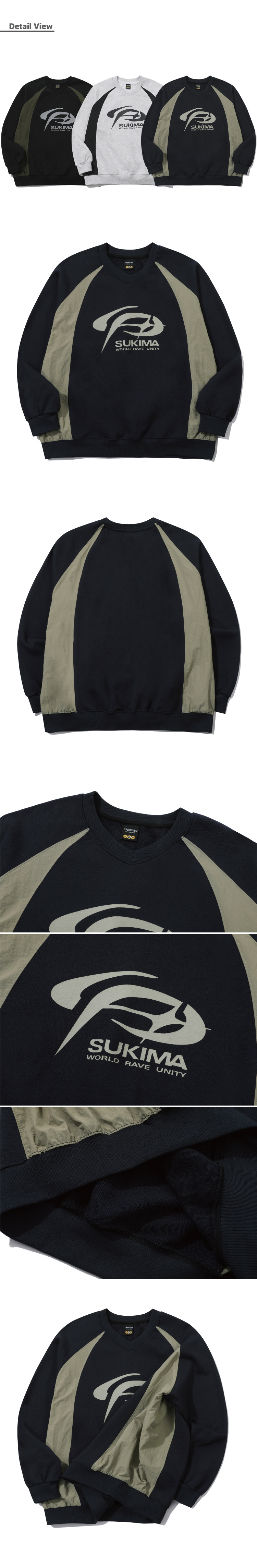 RAGLAN PANEL SWEATSHIRT - 3 COLORS NAVY