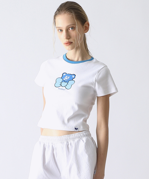 Ribbon BadBear Ringer Slim Tee White