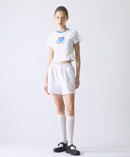 Ribbon BadBear Ringer Slim Tee White