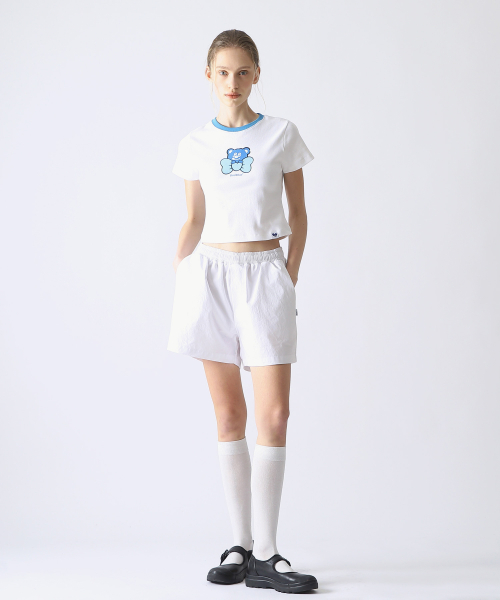 Ribbon BadBear Ringer Slim Tee White