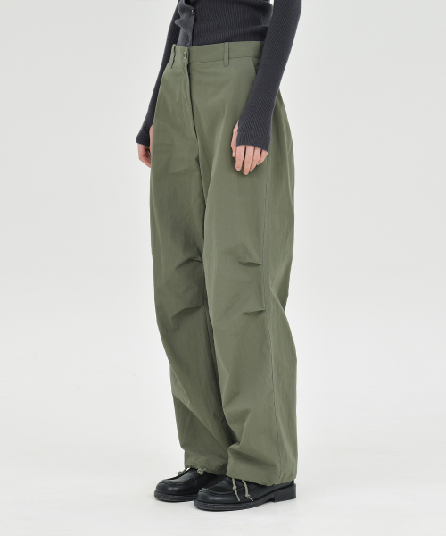 W Parachute Pants, Olive