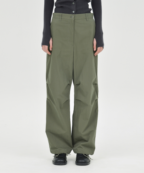 W Parachute Pants, Olive