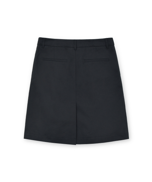 W Pleats Skirt, Black