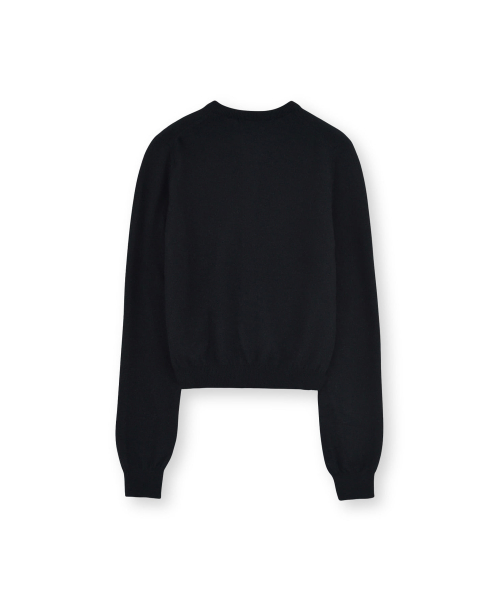 W Round Cardigan, Black