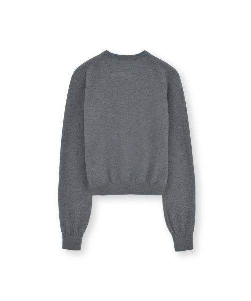 W Round Cardigan, Grey