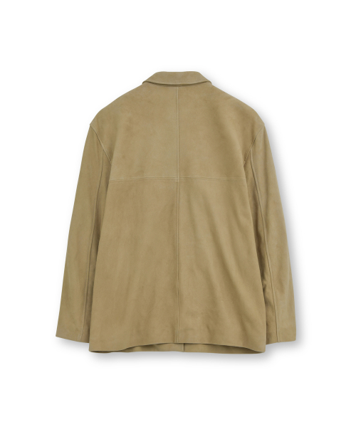 W Suede Half Coat, Beige