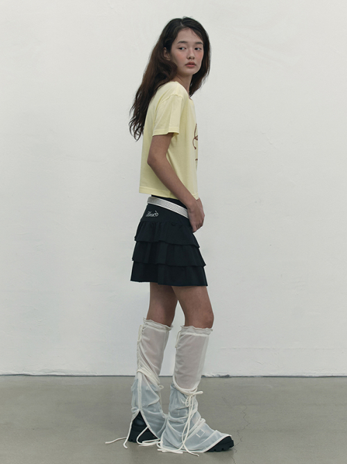 RIBBON SUMMER LEG WARMER [WHITE]