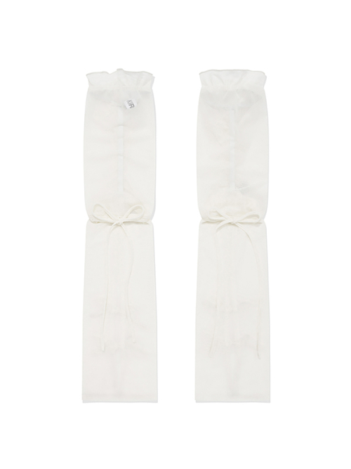 RIBBON SUMMER LEG WARMER [WHITE]