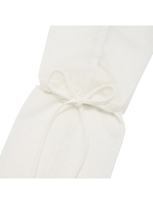 RIBBON SUMMER LEG WARMER [WHITE]
