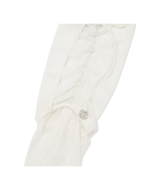RIBBON SUMMER LEG WARMER [WHITE]