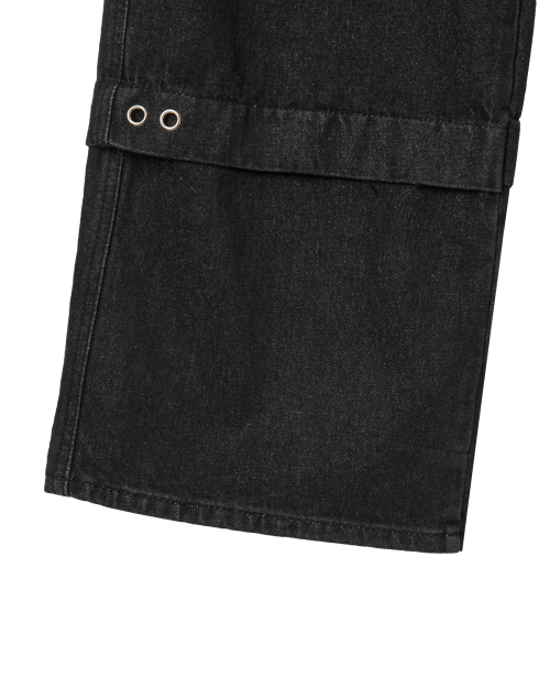 LAYERED DENIM PANTS [BLACK]