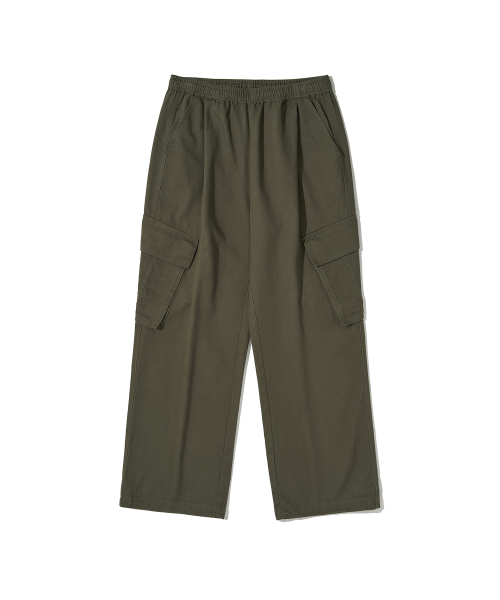Cotton Wide Cargo Pants_Khaki_