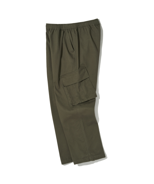 Cotton Wide Cargo Pants_Khaki_
