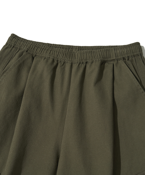 Cotton Wide Cargo Pants_Khaki_
