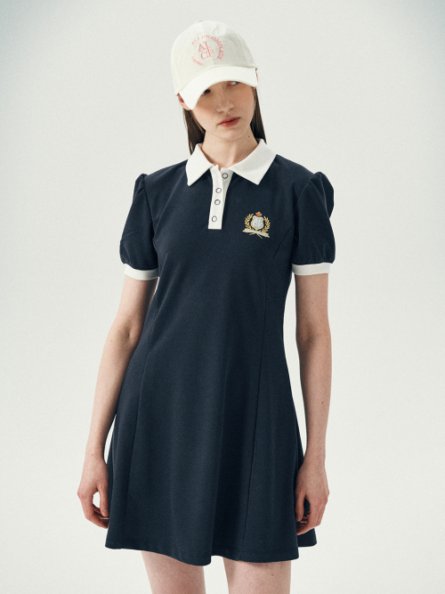 Puff Flared PK One-Piece (Navy)