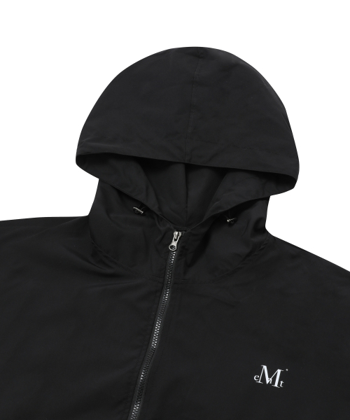 Back round windbreaker (Black, Charcoal)