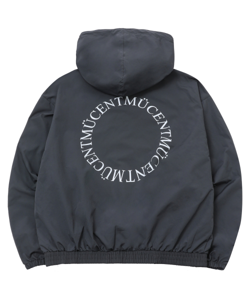 Back round windbreaker (Black, Charcoal)