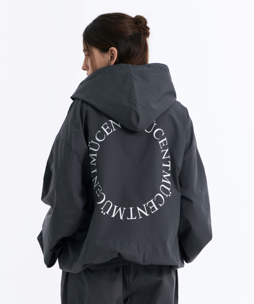 Back round windbreaker (Black, Charcoal)