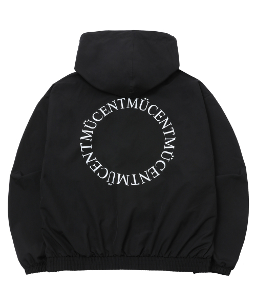 Back round windbreaker (Black, Charcoal)
