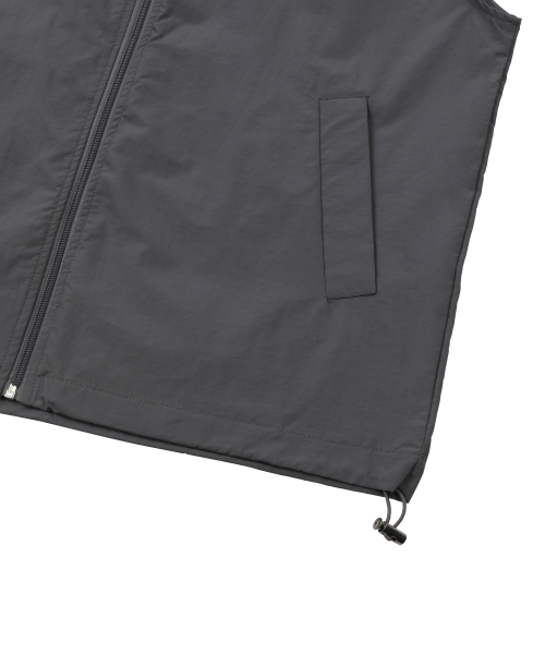 Tech nylon hood vest (Black, Charcoal)